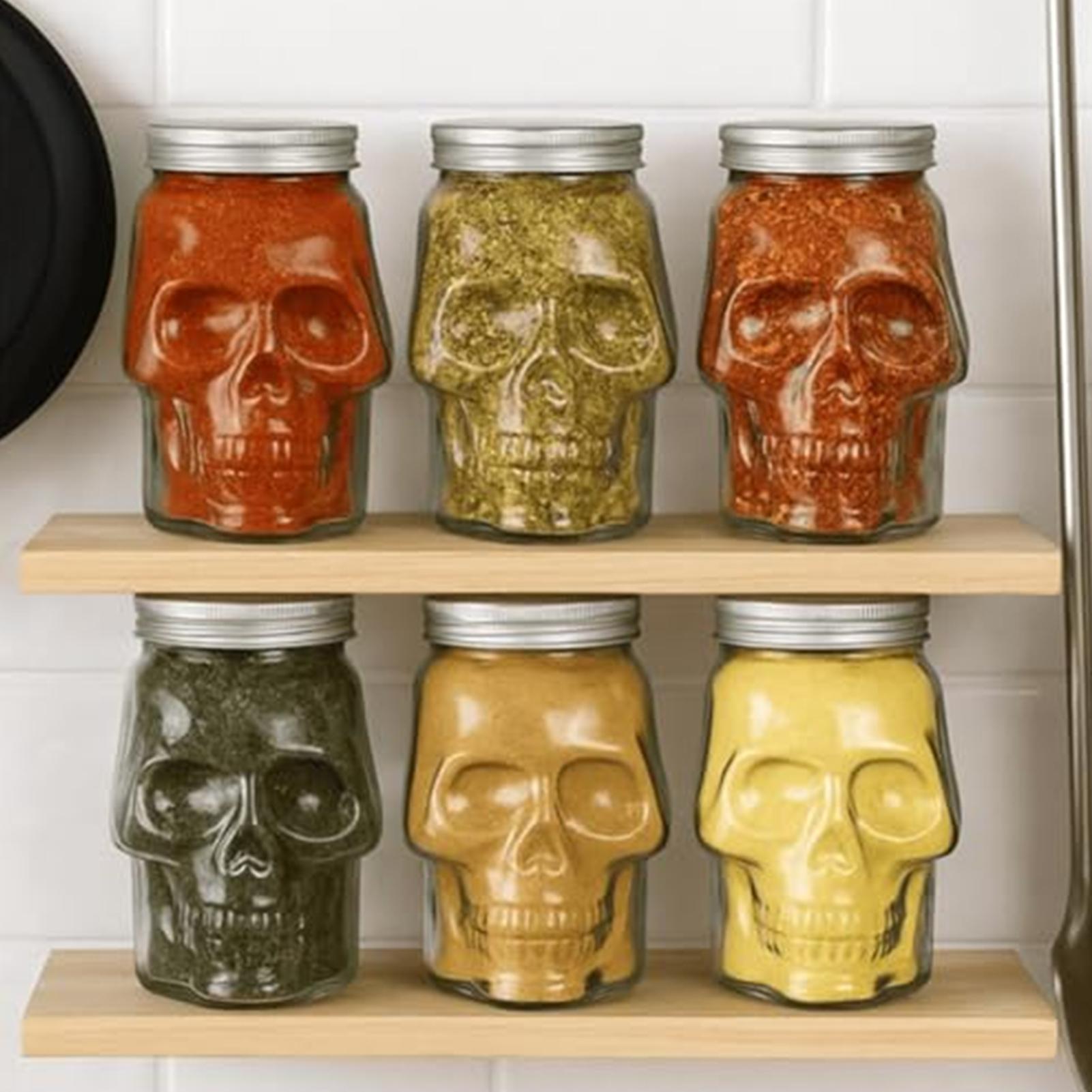 Bath Salts Jar - Unique Skull Jars Reusable Spooky Decor