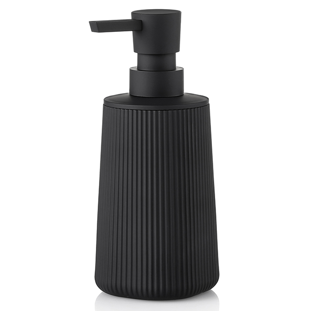 Home Bathroom Soap Dispenser - Modern Ribbed Plastic Liquid Soap Dispenser