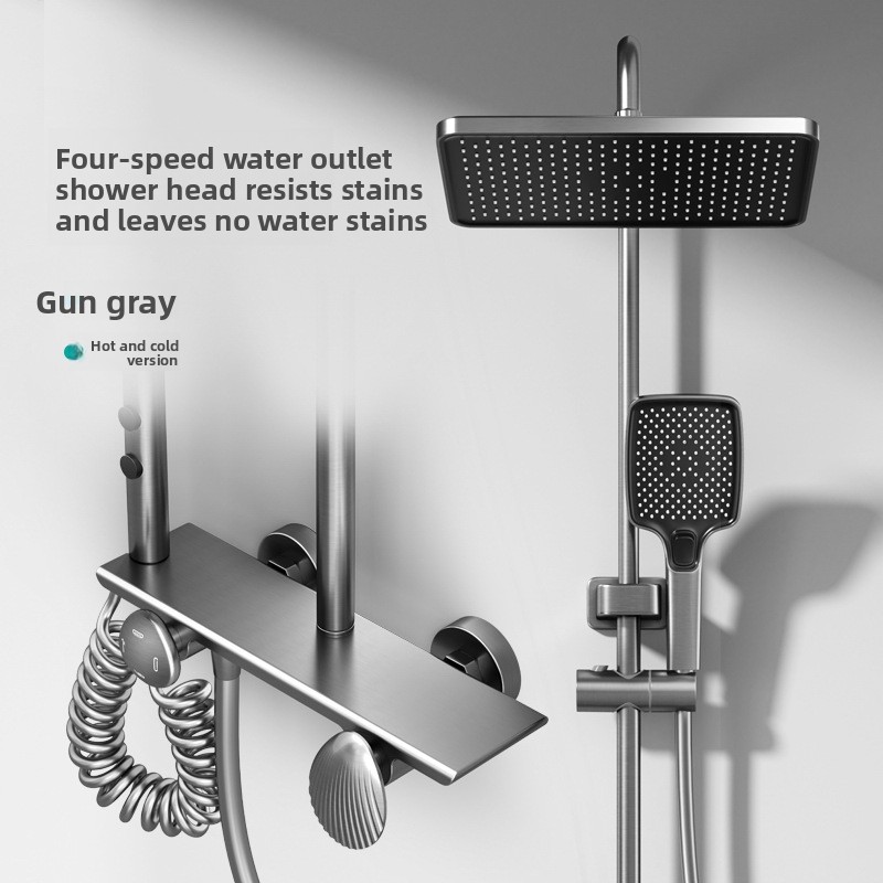 Home Bathroom Faucets - All Copper Gunmetal Shower Faucet Set