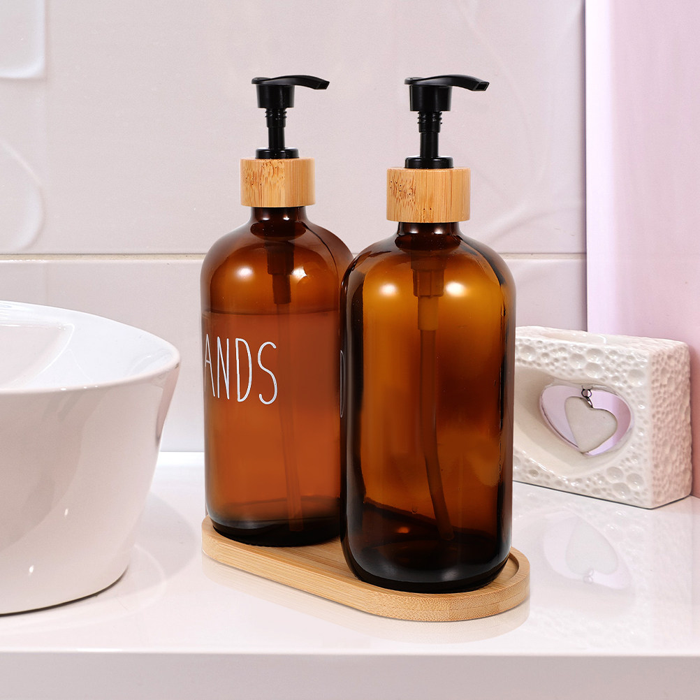 Home Bathroom Soap Dispenser - 500Ml Refillable Glass Soap Dispenser for