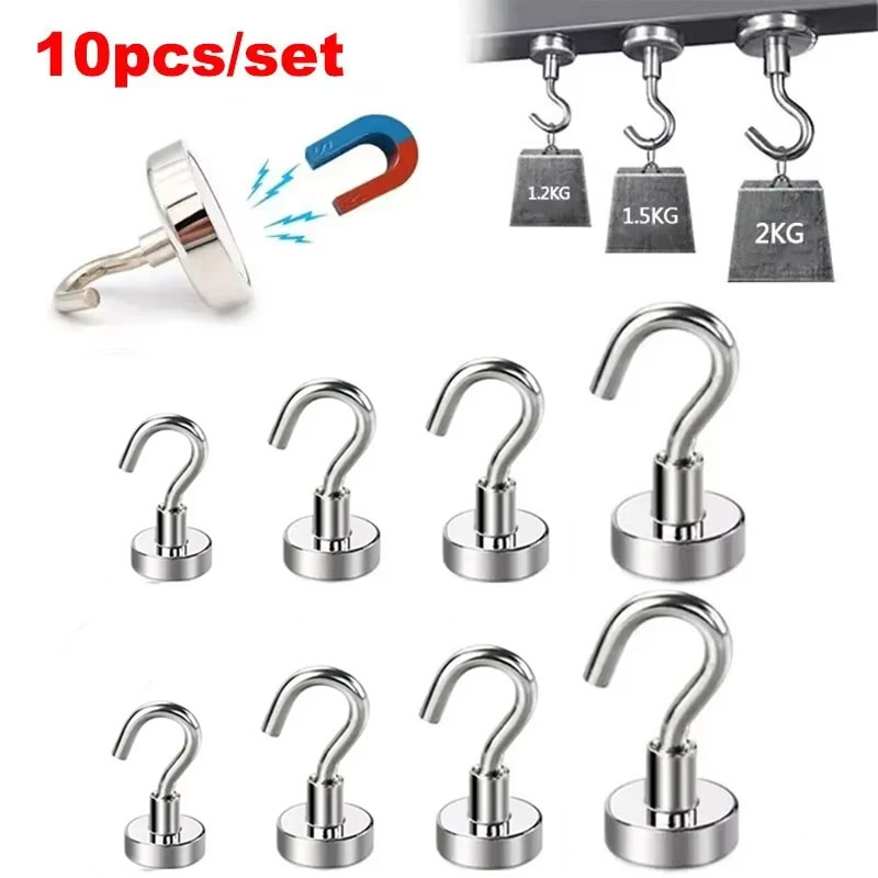 Home Bathroom Key - 10PCS Strong Magnet Hooks Multi-Purpose Storage
