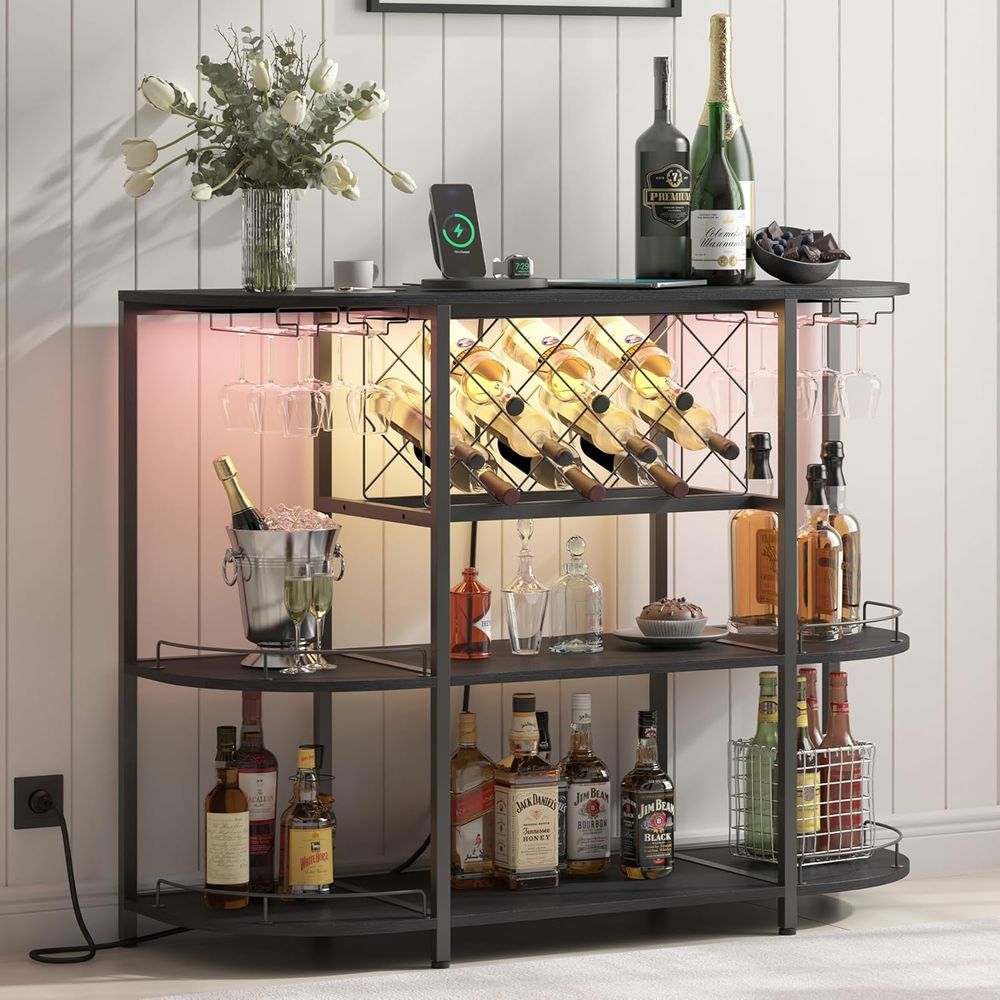 Black 3-Tier Coffee Table with - Home Kitchen & Bathroom ulasan dan harga