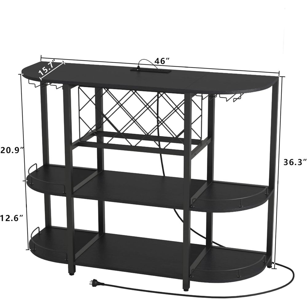 Black 3-Tier Coffee Table with - Home Kitchen & Bathroom ulasan dan harga