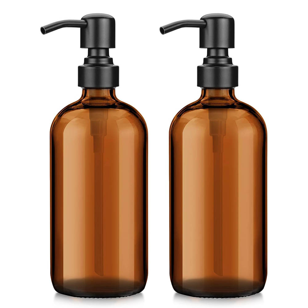 Amber Glass Soap Dispenser wit - Home Bathroom Soap Dispenser ulasan dan harga