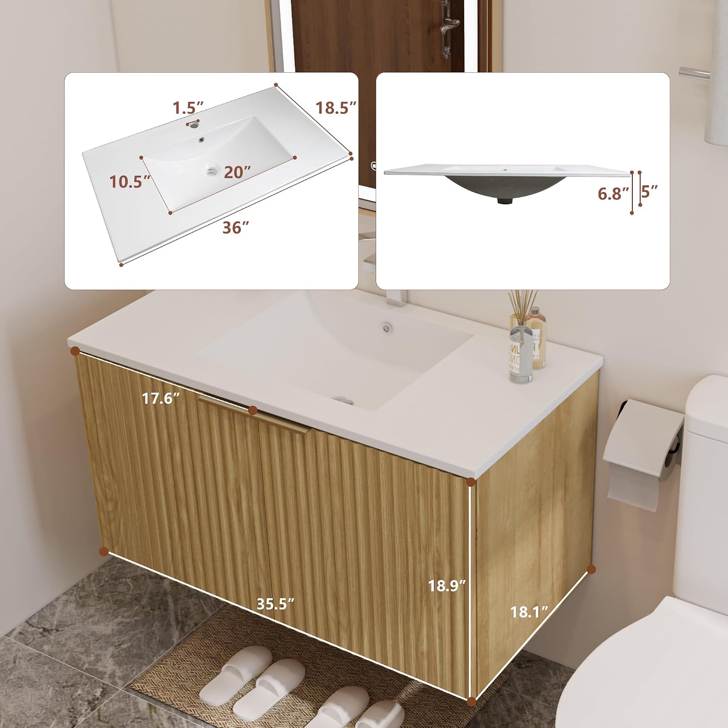 Modern Floating Bathroom Vanit - Home Bathroom Cabinets ulasan dan harga