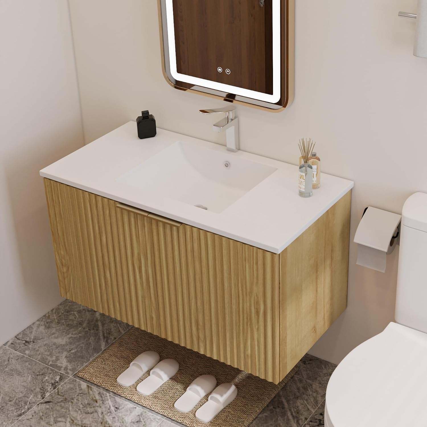 Modern Floating Bathroom Vanit - Home Bathroom Cabinets ulasan dan harga