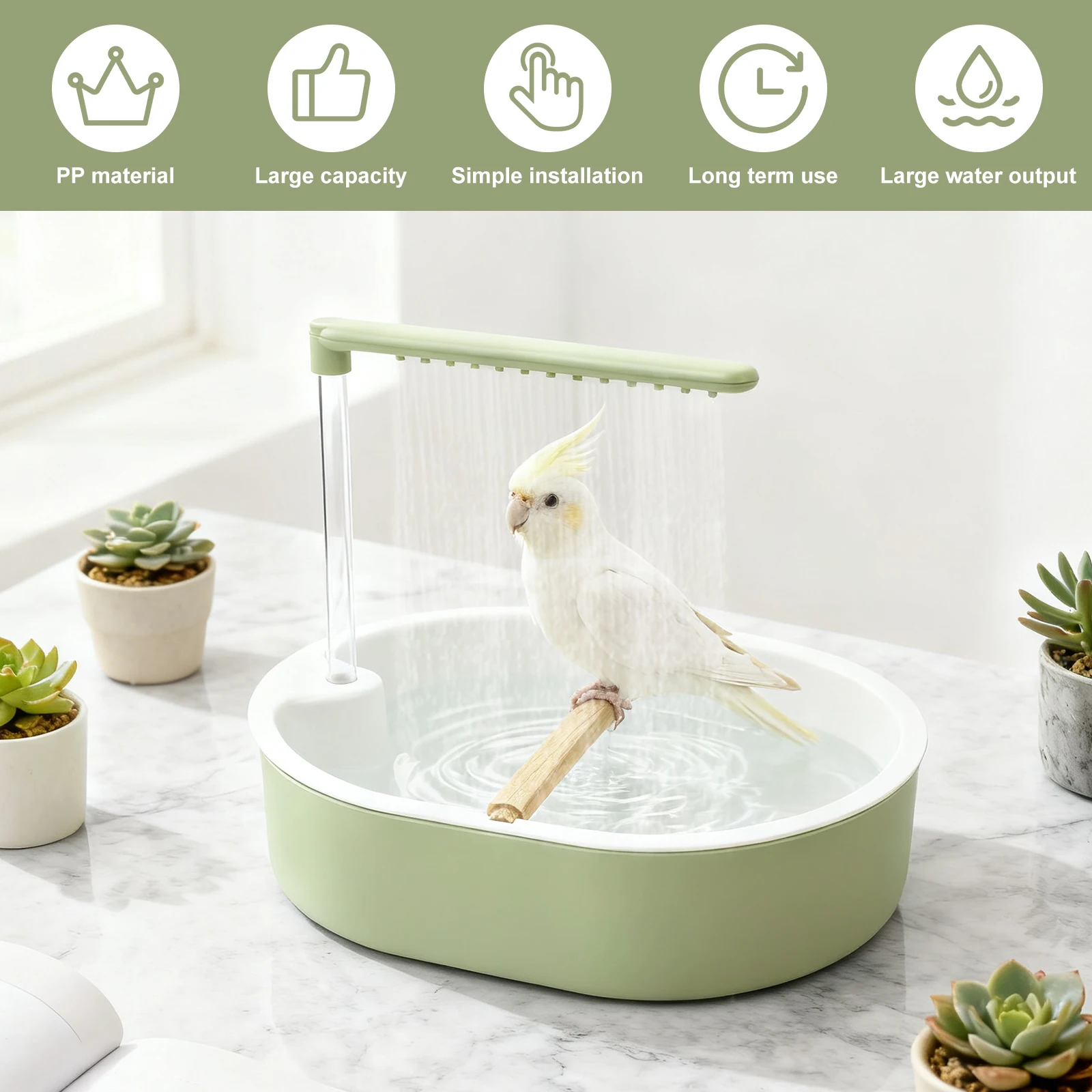 Parrot Automatic Bird Bath Tub - Home Bathroom Faucets ulasan dan harga