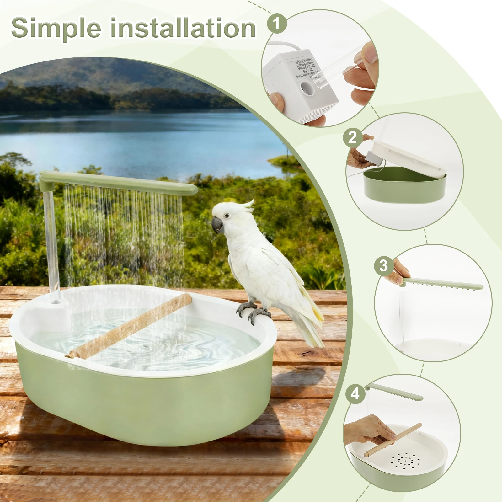 Parrot Automatic Bird Bath Tub - Home Bathroom Faucets ulasan dan harga