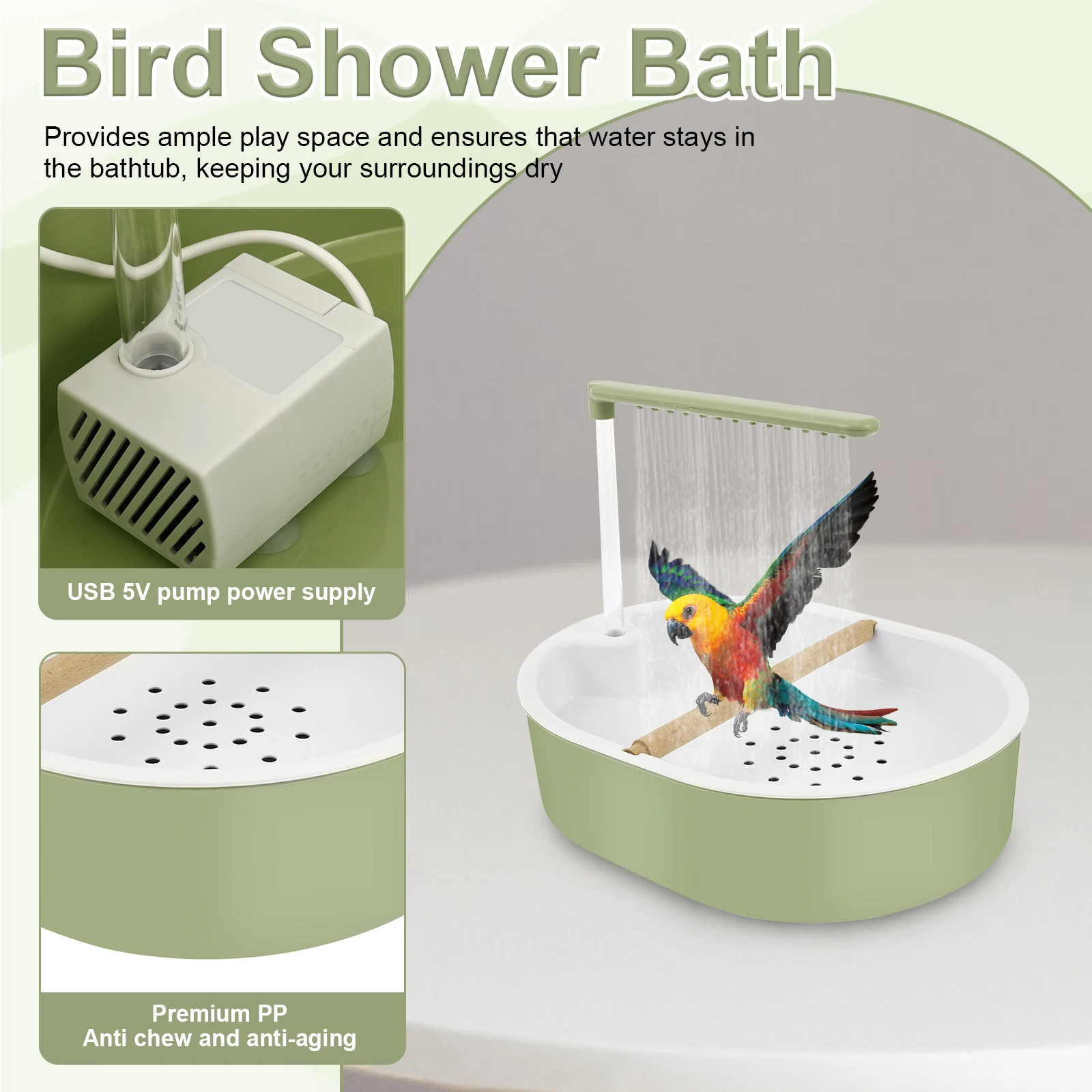 Parrot Automatic Bird Bath Tub - Home Bathroom Faucets ulasan dan harga