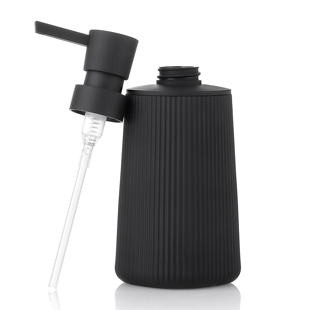 Modern Ribbed Plastic Liquid S - Home Bathroom Soap Dispenser ulasan dan harga