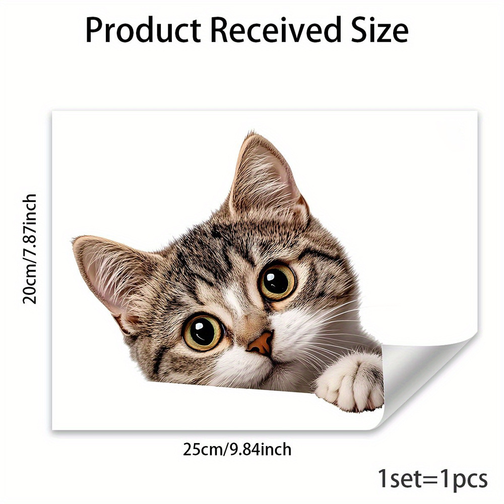 Funny Cat Peeking Window Wall  - Home Bathroom Cabinets ulasan dan harga