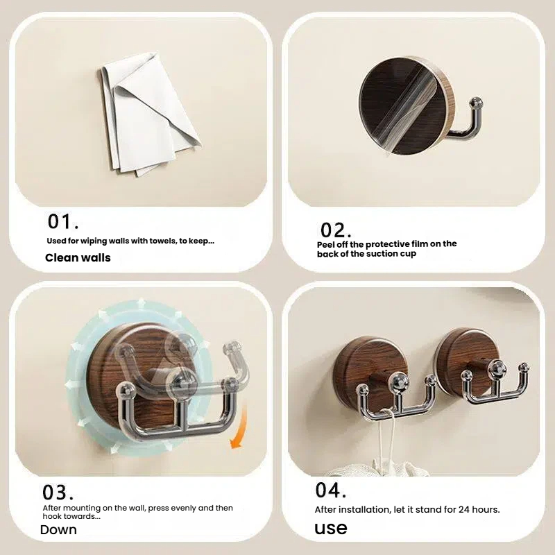 Home Storage Wood Grain Suctio - Home Bathroom Key ulasan dan harga