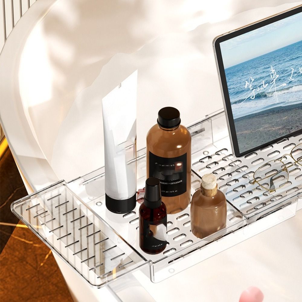 New Adjustable Bathtub Caddy T - Bath Caddy Tray ulasan dan harga