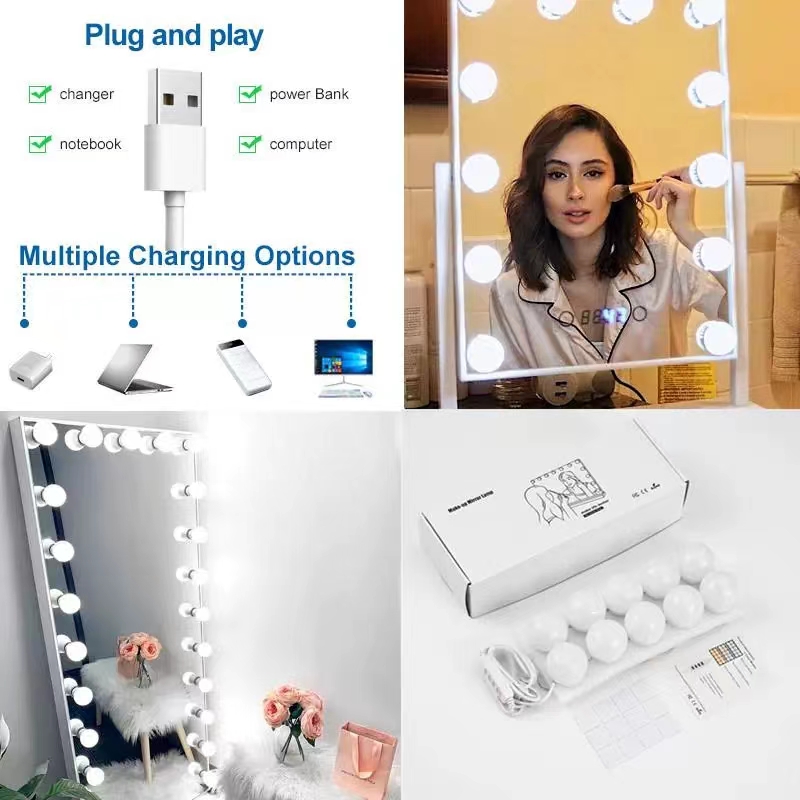 LED Light Paste Mirror Makeup  - Home Bathroom Vanity ulasan dan harga