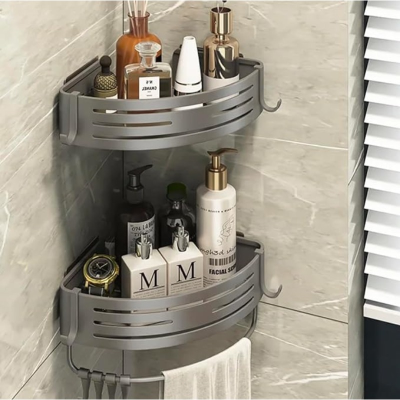 Adhesive or Drilling Corner Sh - Bath Caddy Tray ulasan dan harga
