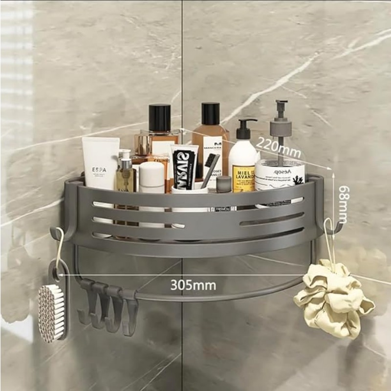 Adhesive or Drilling Corner Sh - Bath Caddy Tray ulasan dan harga