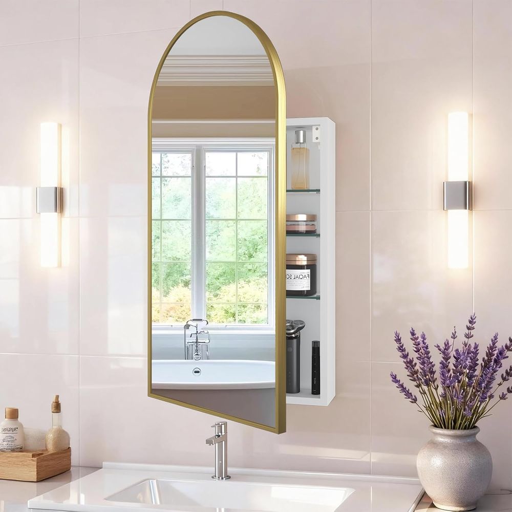 Luxurious Arched Gold Bathroom - Home Bathroom Cabinets ulasan dan harga