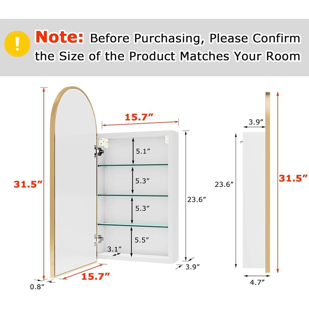 Luxurious Arched Gold Bathroom - Home Bathroom Cabinets ulasan dan harga
