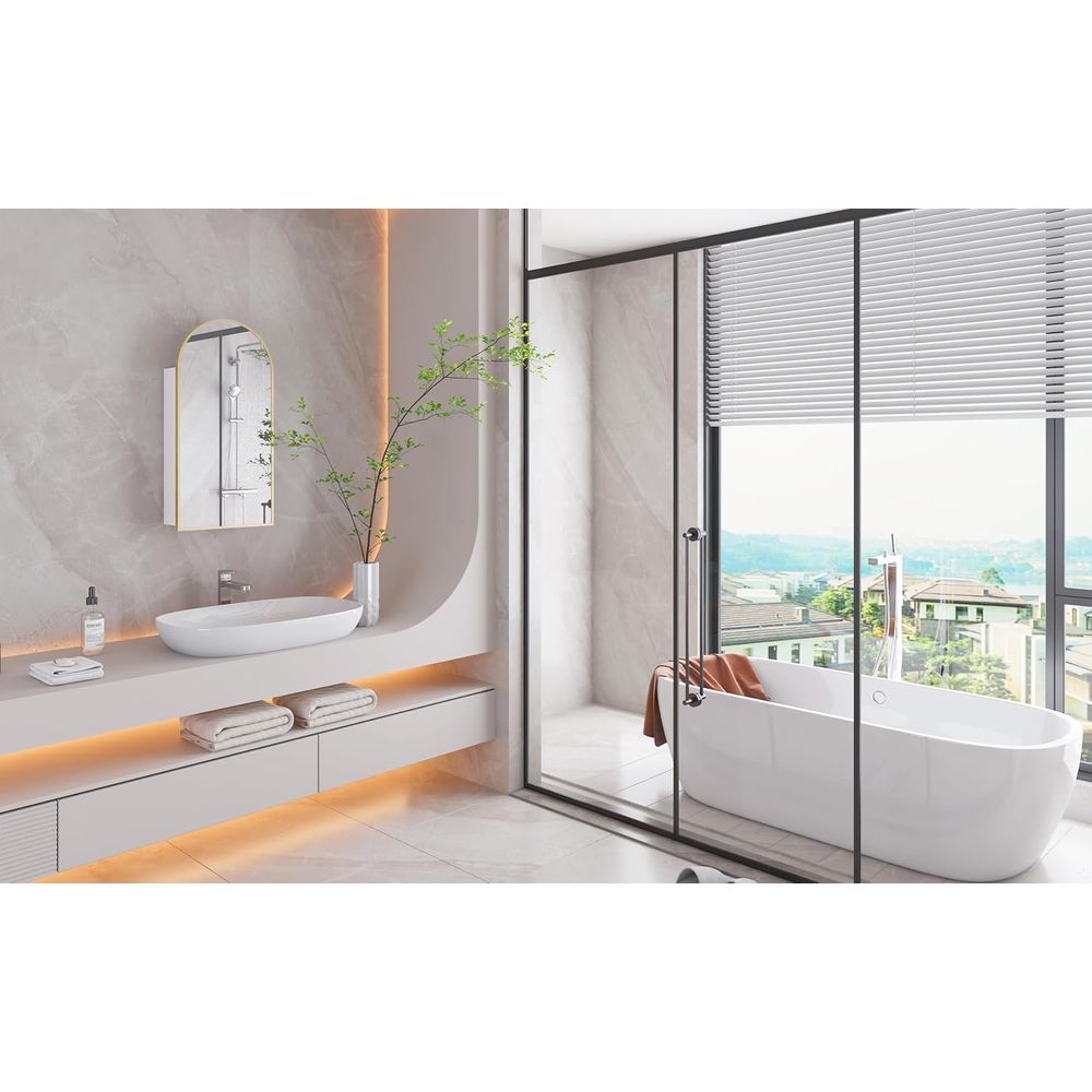 Luxurious Arched Gold Bathroom - Home Bathroom Cabinets ulasan dan harga
