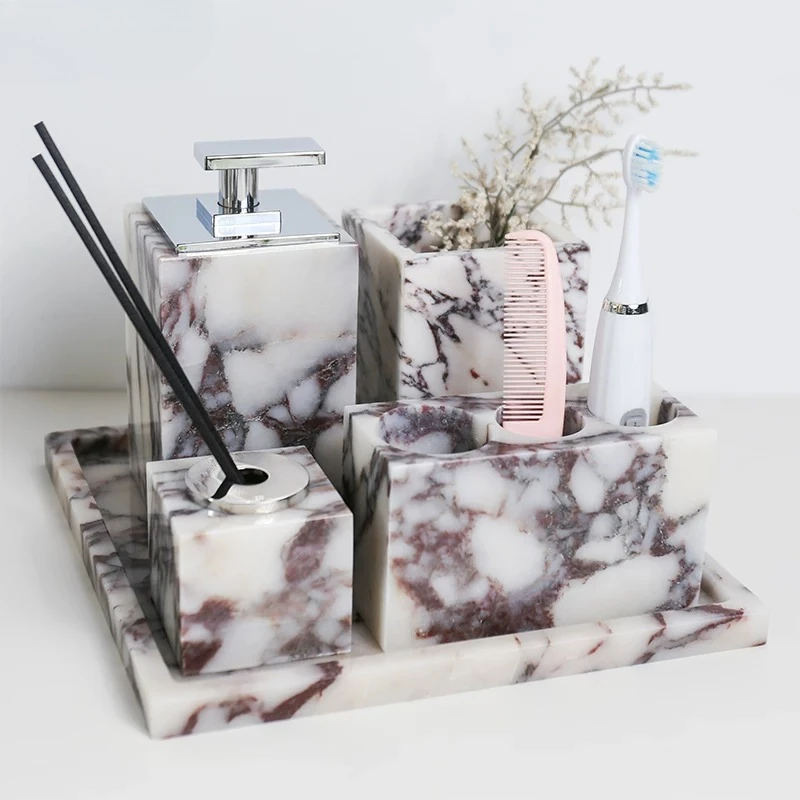 Luxury Natural Marble Tray, To - Bath Caddy Tray ulasan dan harga