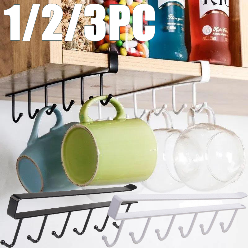 1/2/3PC 6 Hooks Kitchen Cabine - Home Bathroom Cabinets ulasan dan harga
