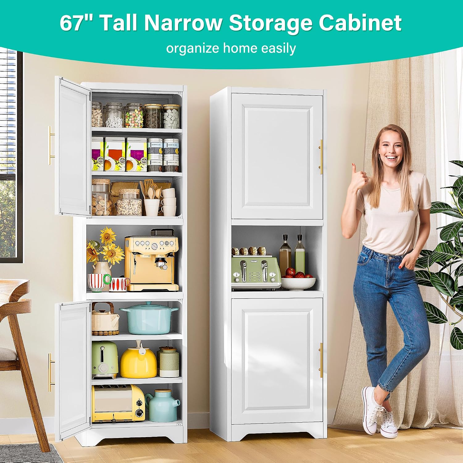 67 Inch Tall Narrow Storage Ca - Home Bathroom Cabinets ulasan dan harga