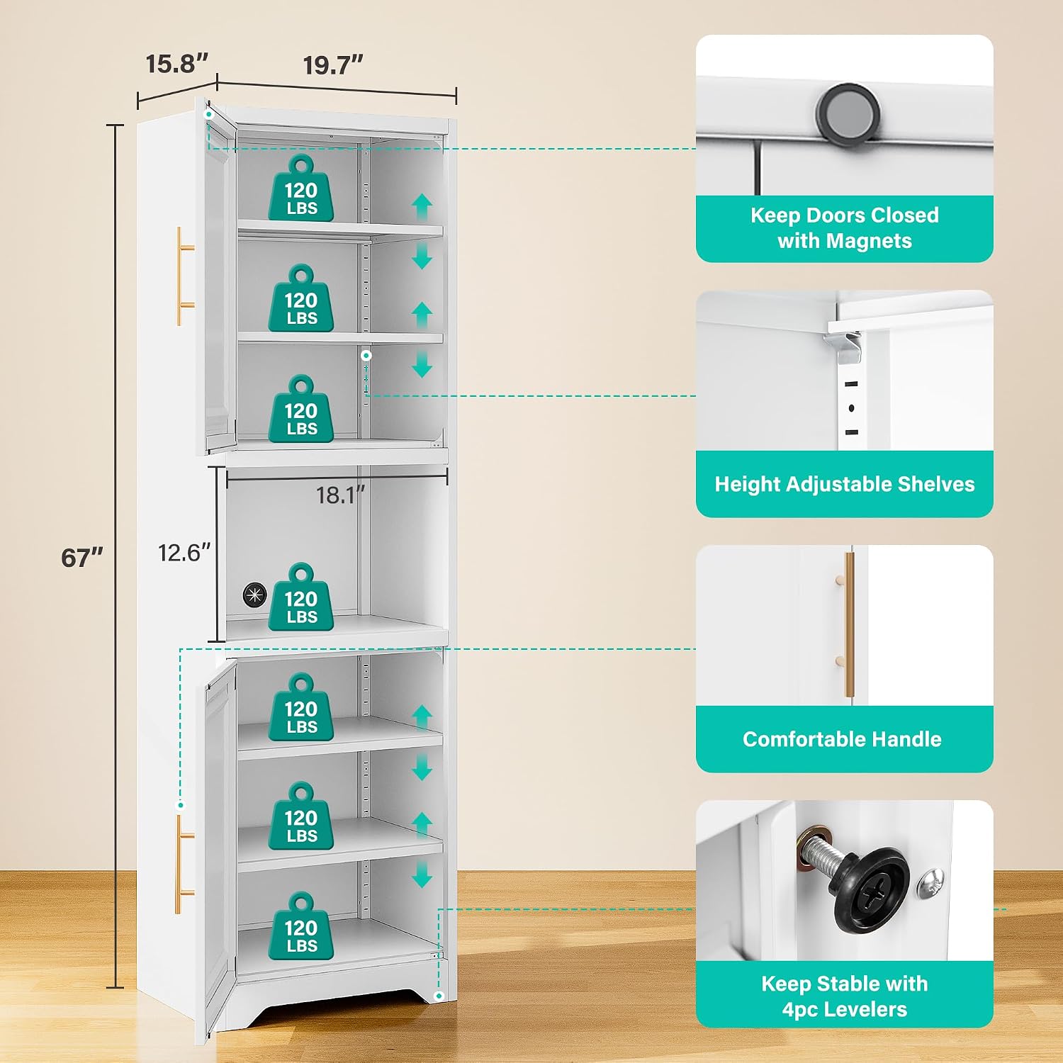 67 Inch Tall Narrow Storage Ca - Home Bathroom Cabinets ulasan dan harga
