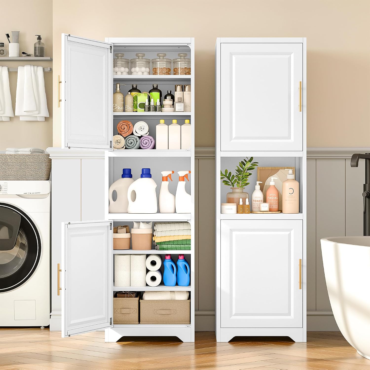 67 Inch Tall Narrow Storage Ca - Home Bathroom Cabinets ulasan dan harga