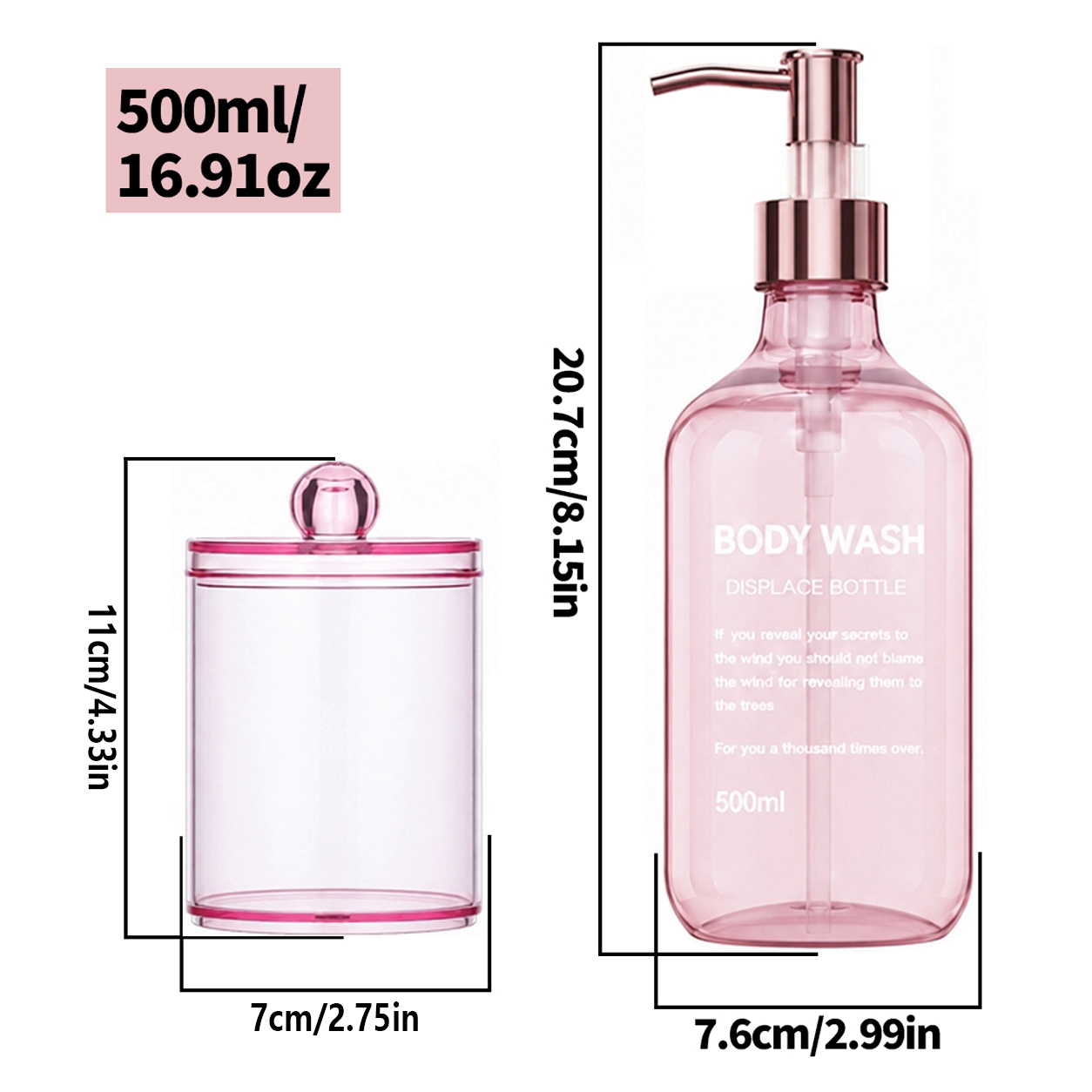Pink Spa Bathroom Set of 5, Re - Bath Salts Jar ulasan dan harga