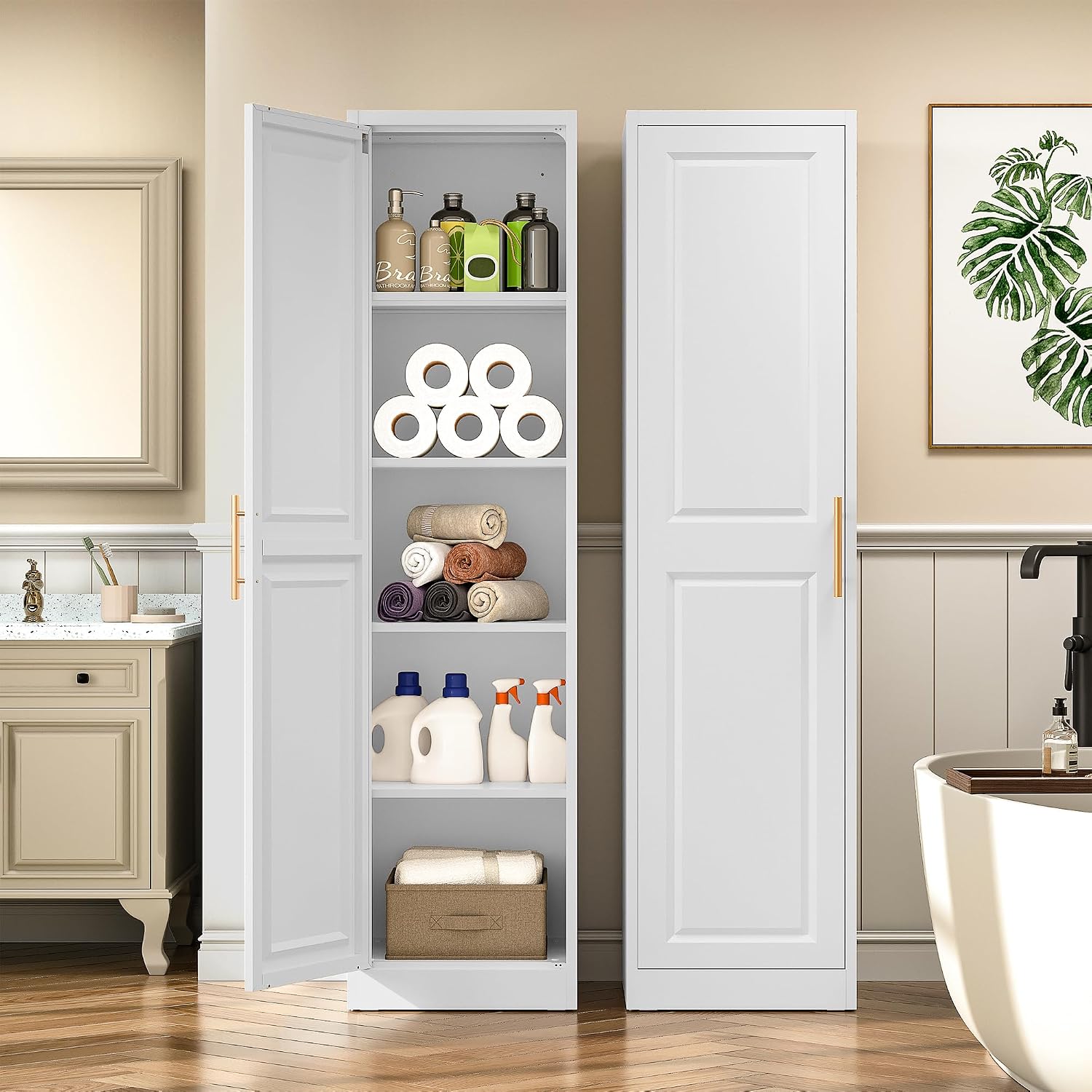 Tall Narrow Storage Cabinet Wi - Home Bathroom Cabinets ulasan dan harga