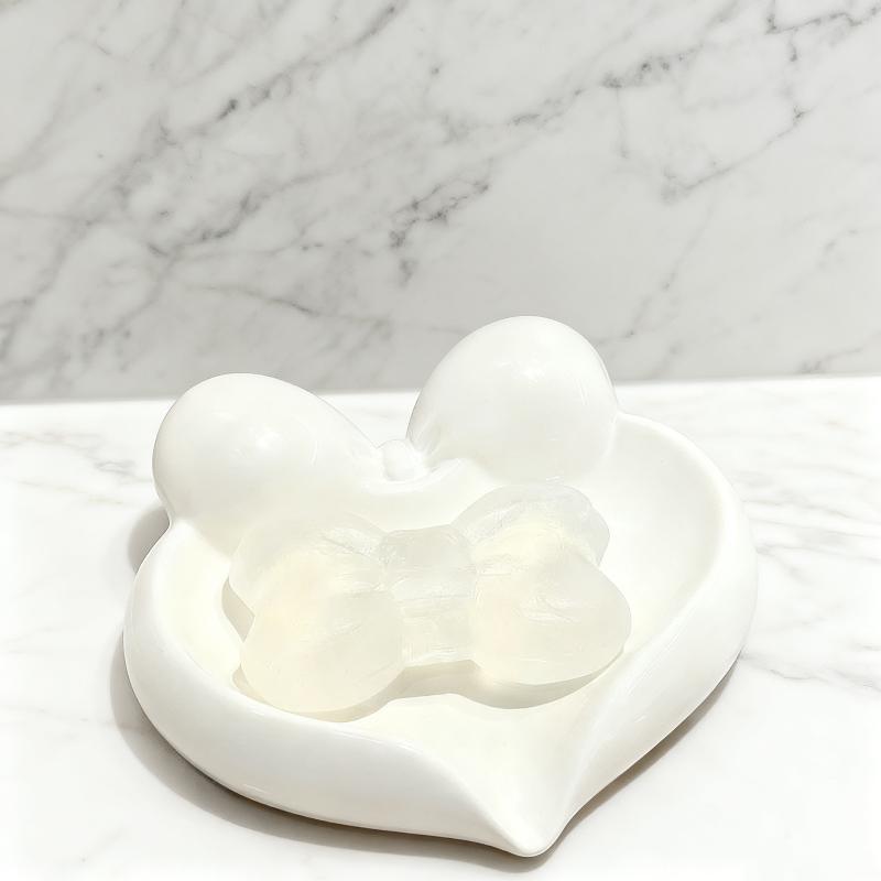 Cute Bow Heart Shaped Ceramic  - Home Bathroom Vanity ulasan dan harga