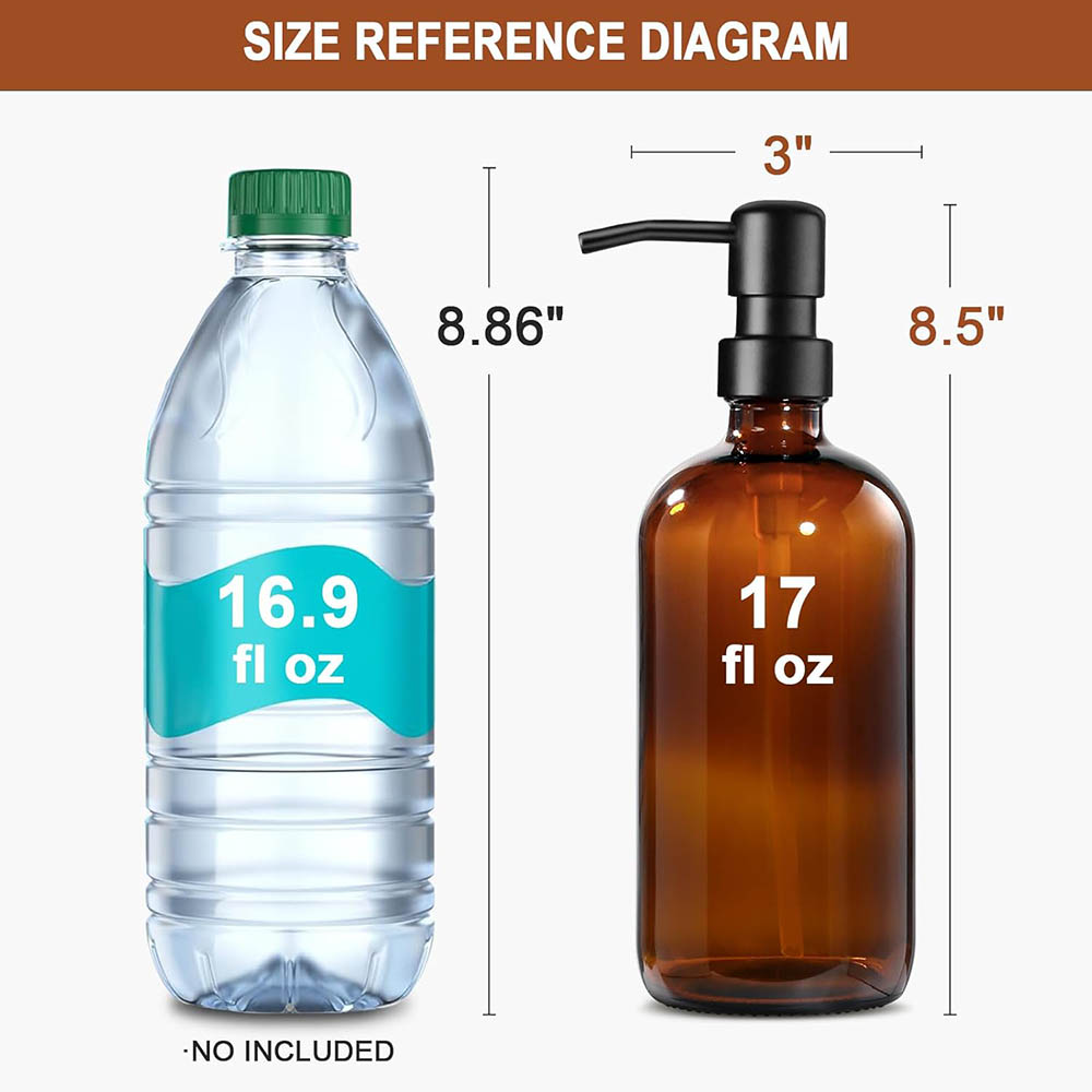Amber Glass Soap Dispenser, 2  - Home Bathroom Soap Dispenser ulasan dan harga