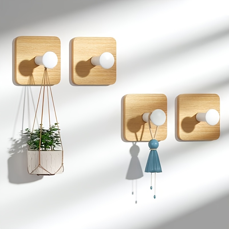 1 Pc Bamboo Wood Wall Hook - A - Home Bathroom Key ulasan dan harga