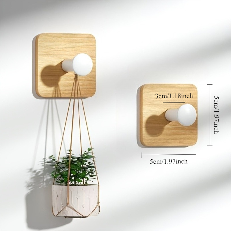 1 Pc Bamboo Wood Wall Hook - A - Home Bathroom Key ulasan dan harga