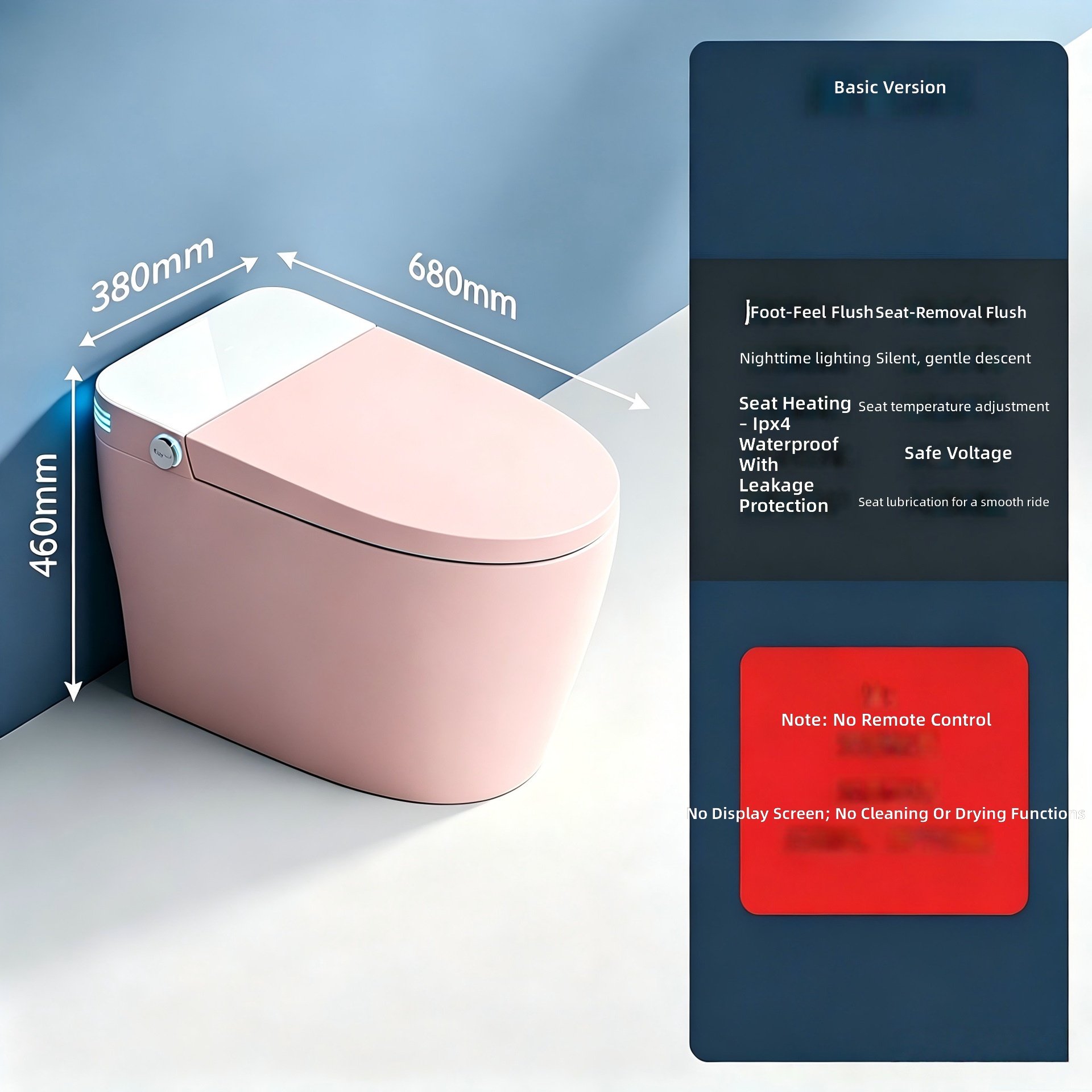 Smart Toilet, Pink, All-in-1 A - Home In Bathroom ulasan dan harga