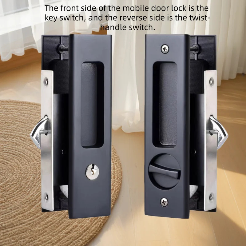 Heavy-Duty Black Sliding Door  - Home Bathroom Key ulasan dan harga