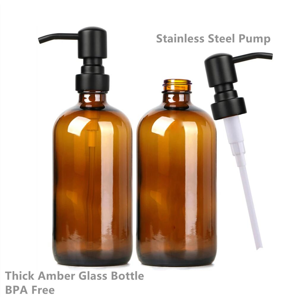Amber Glass Soap Dispenser wit - Home Bathroom Soap Dispenser ulasan dan harga