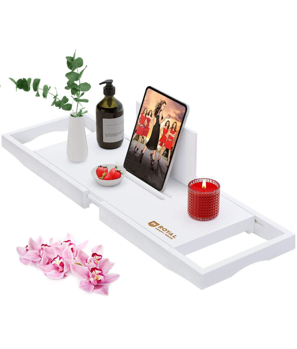 Luxury Expandable Bamboo Batht - Bath Caddy Tray ulasan dan harga